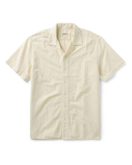 The Davis Shirt in Vintage White Embroidered Stripe