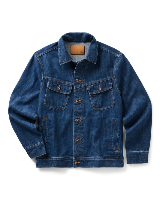 The Long Haul Jacket in Mid Wash Organic Selvedge