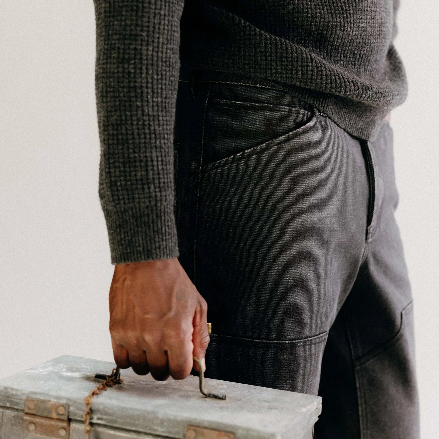 The Chore Pant in Coal Chipped Canvas