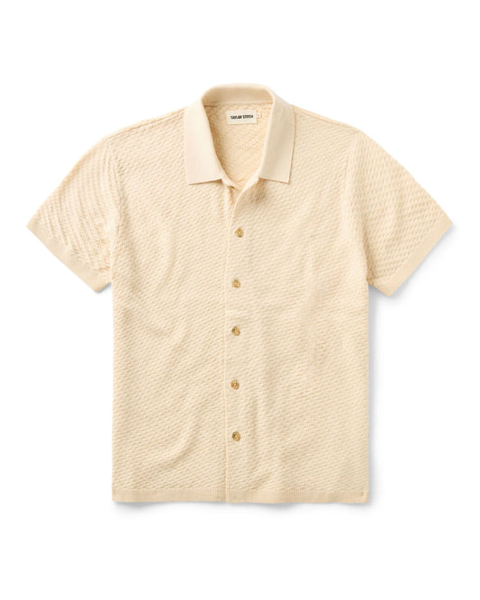 The Arlo Sweater Polo in Oat Texture Knit