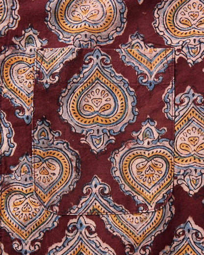 The Hawthorne Shirt in Sangria Block Print