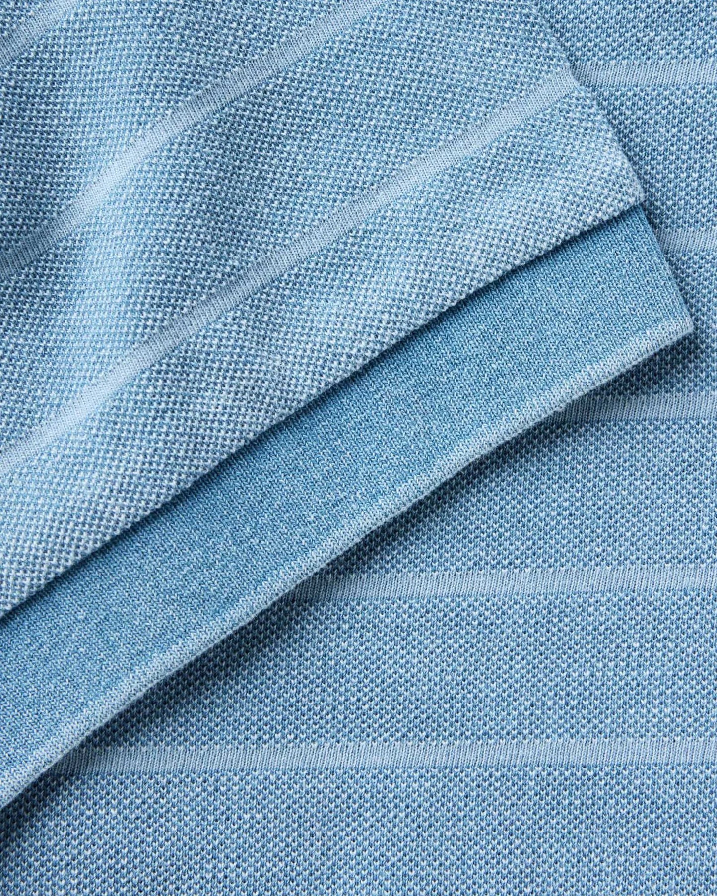 The Pacific Polo in Washed Indigo Pique Stripe