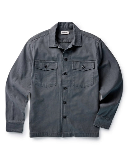 The Surplus Shirt in Faded Black Reverse Sateen