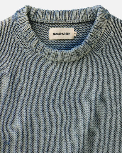 The Dory Crew Sweater in Washed Indigo