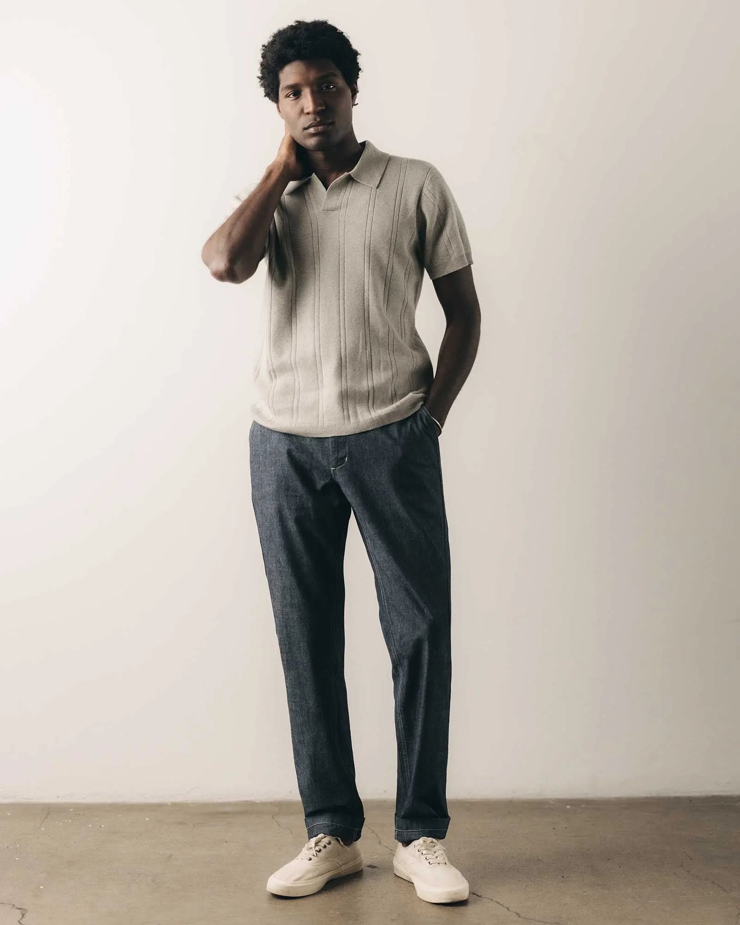 The Easy Pant in Washed Indigo Chambray