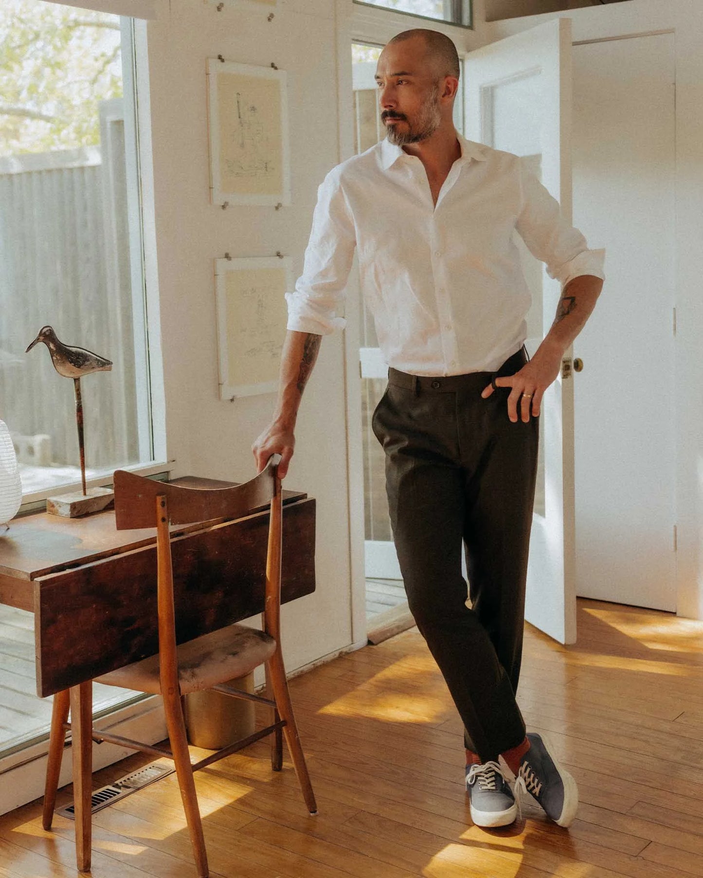 The Hyde Shirt in White Pinpoint Oxford