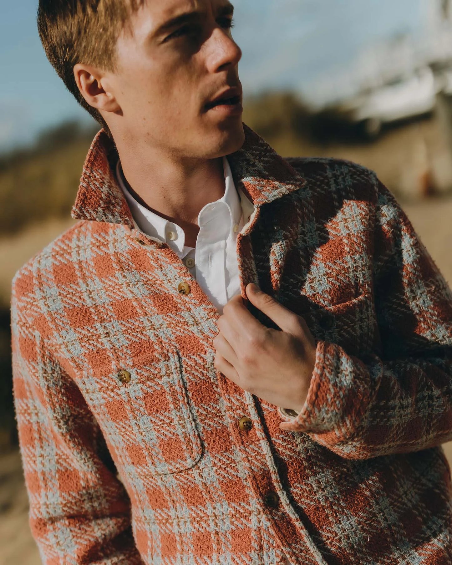 The Cutter Overshirt in Salmon Plaid