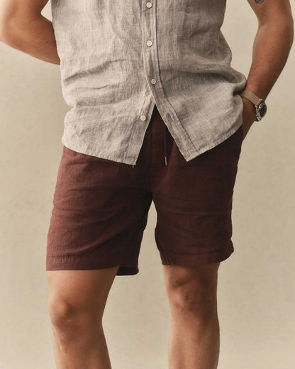 The Apres Short in Burgundy Hemp