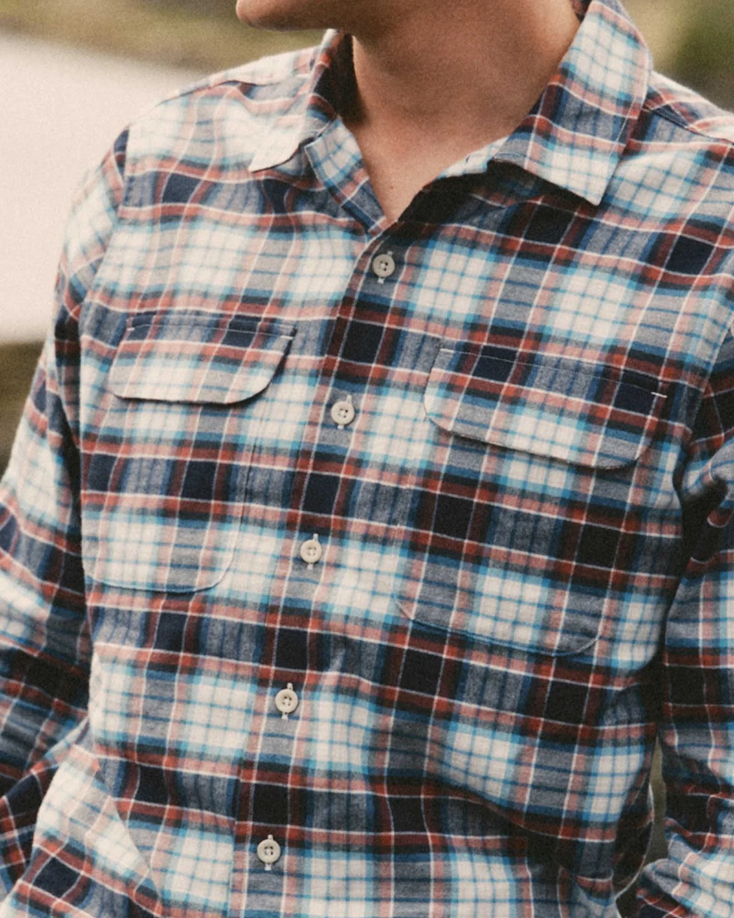 The Shore Shirt in Harbor Check Portuguese Flannel