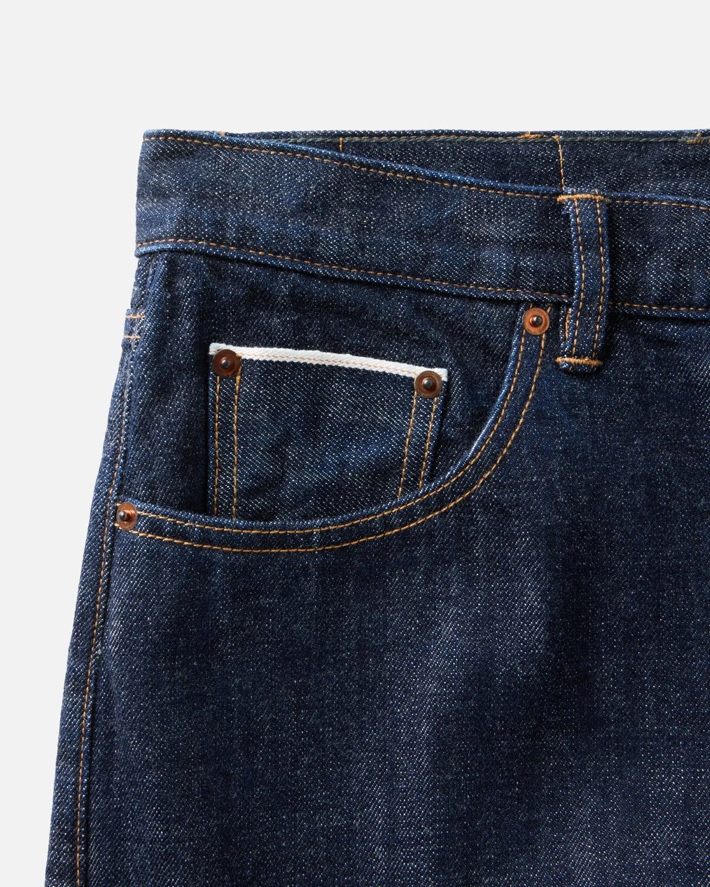 The Straight Jean in Rinsed Organic Selvedge