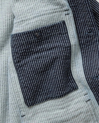 The Jackson Jacket in Rinsed Indigo French Terry Stripe