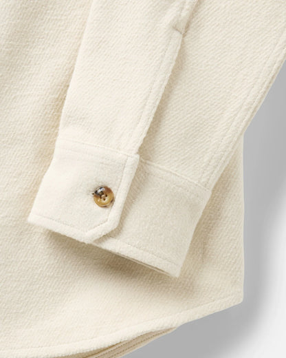 The Maritime Shirt Jacket in Vintage White Moleskin Twill