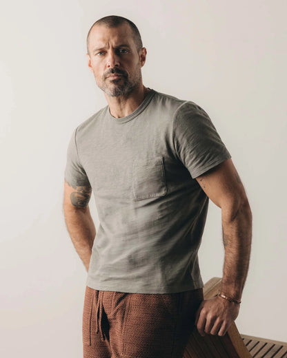 The Slub Tee in Smoked Olive