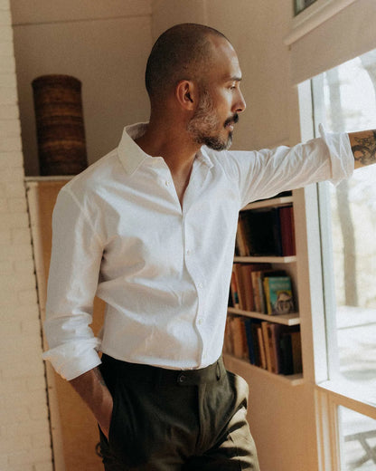 The Hyde Shirt in White Pinpoint Oxford