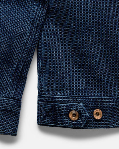 The Long Haul Jacket in Rinsed Indigo Waffle