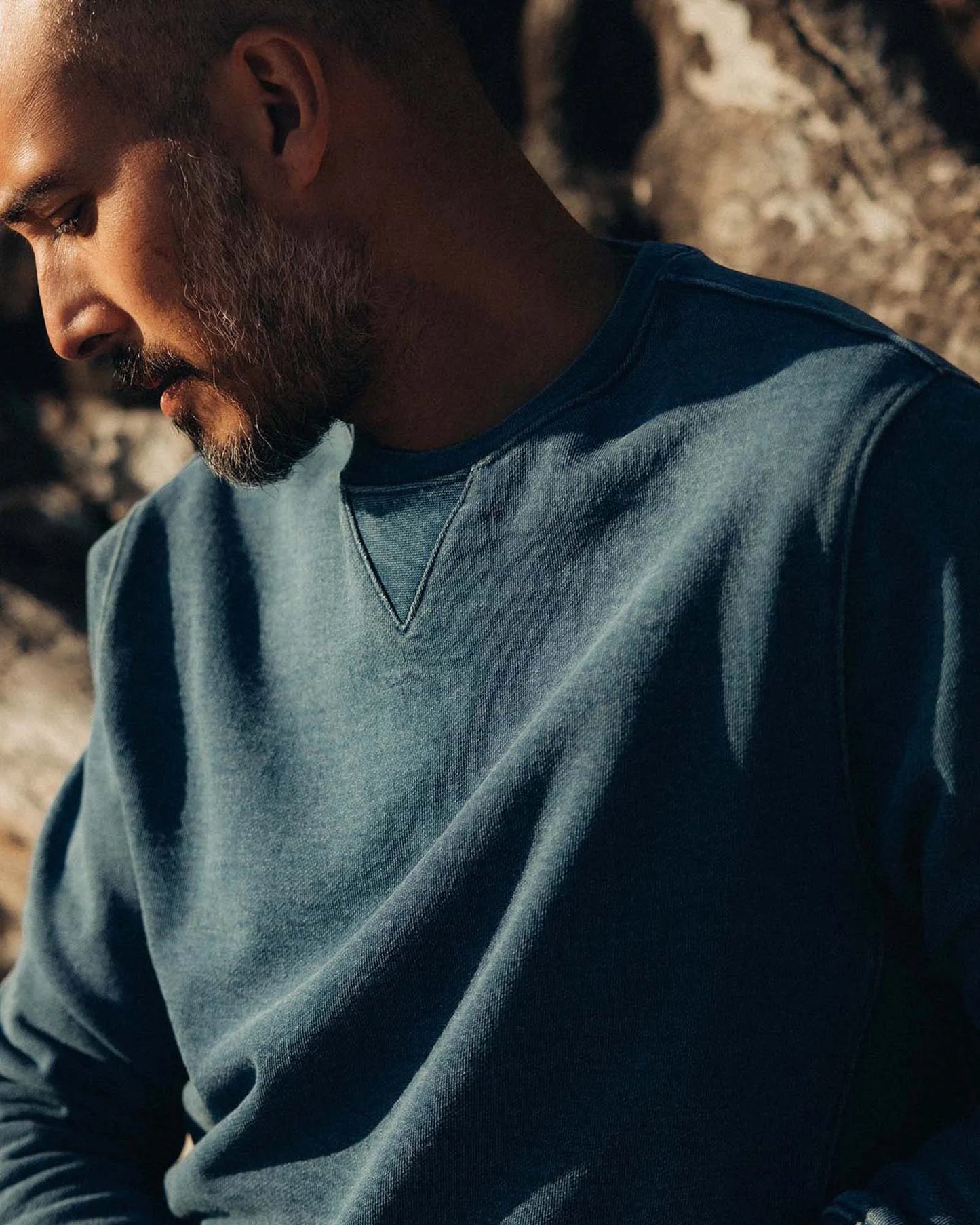 The Sunset Crew in Washed Indigo Terry