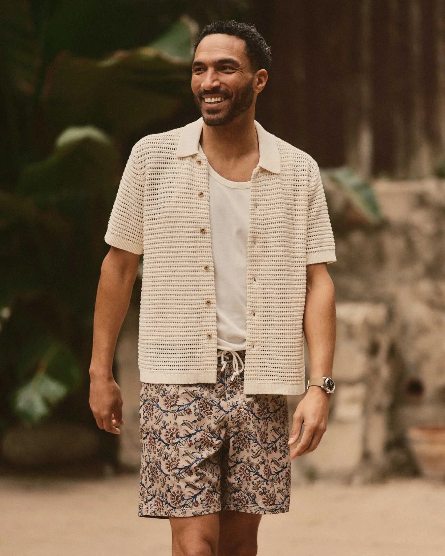The Drift Board Short in Ivory Floral