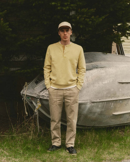 The Sunset Henley in Washed Goldfinch Terry