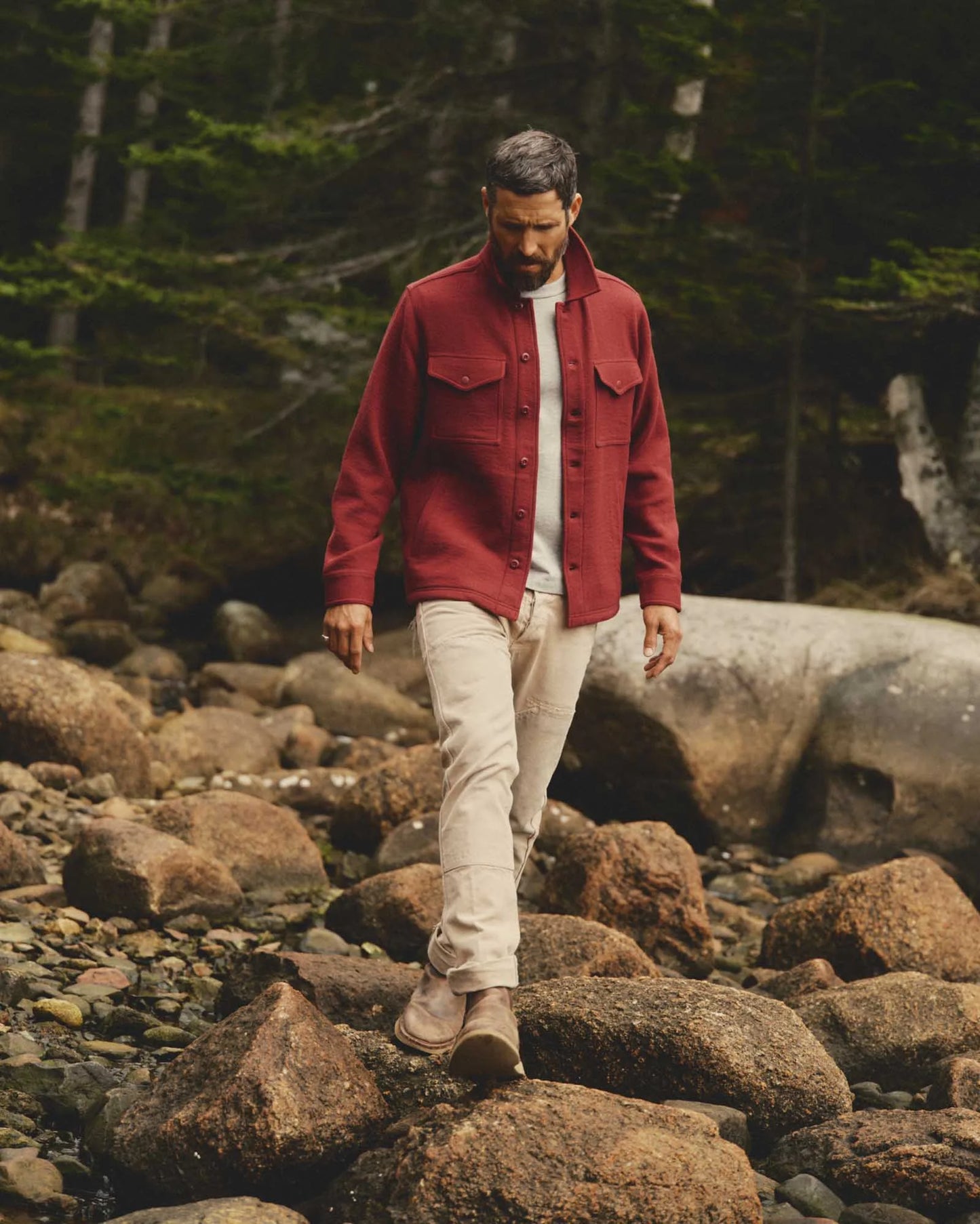 The Kenne Shirt Jacket in Canyon Cotton Wool Crepe