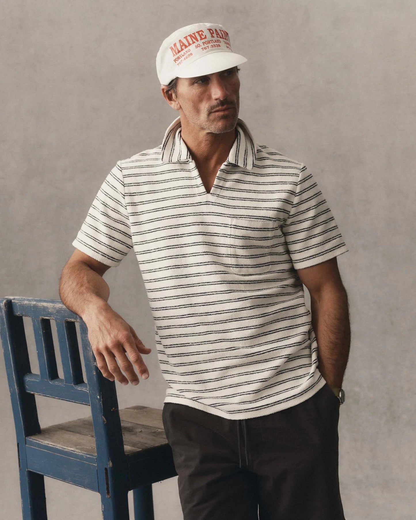 The Meridian Polo in Marine Stripe