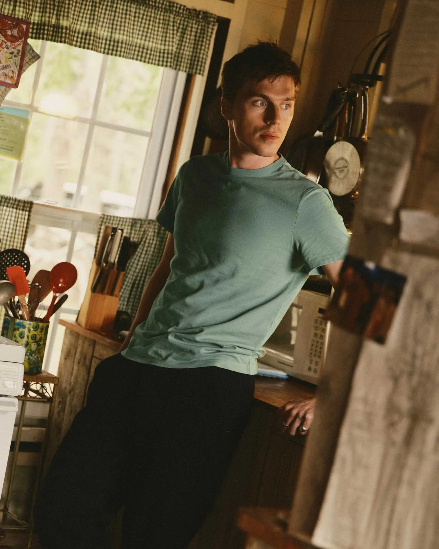 The Regenerative Cotton Tee in Faded Pine