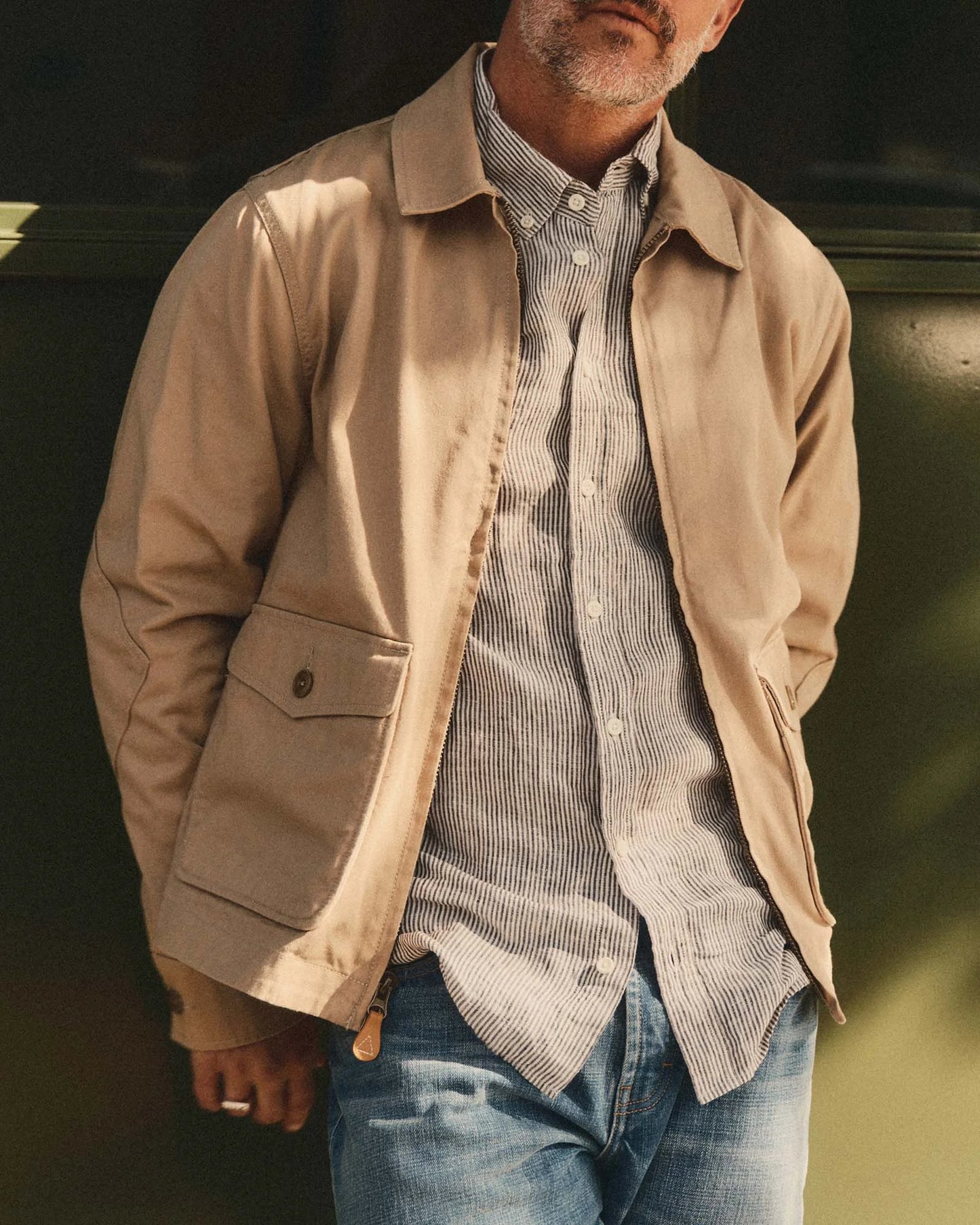 The Airman Jacket in Organic Khaki Foundation Twill