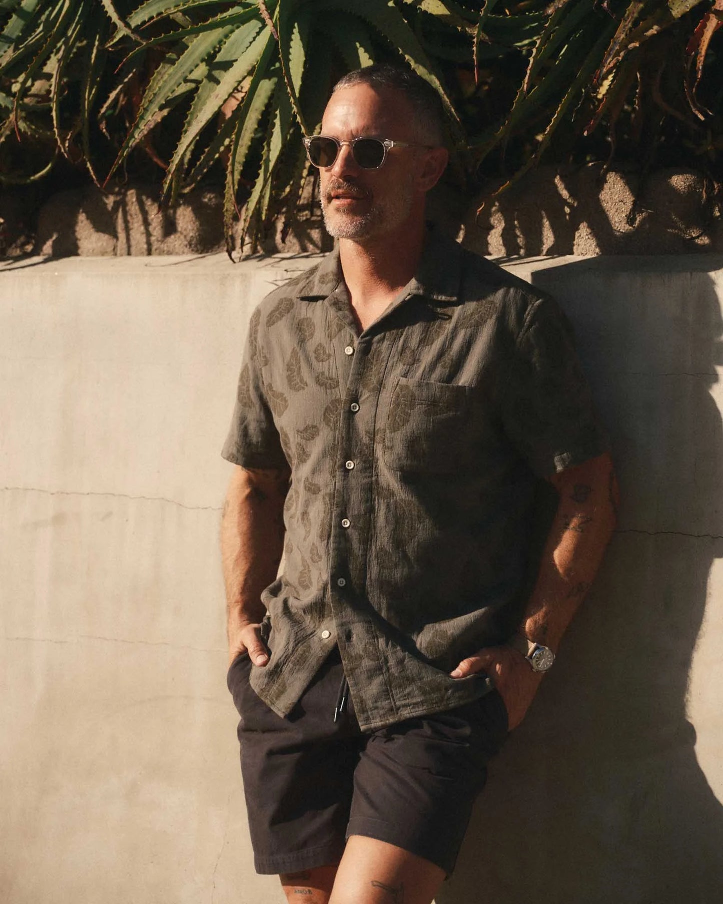The Hawthorne Shirt in Burnt Olive Floral Jacquard