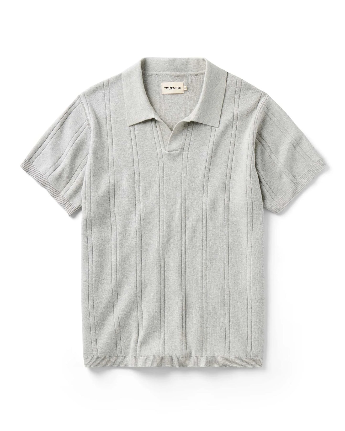 The Valencia Sweater Polo in Heather Grey Rib