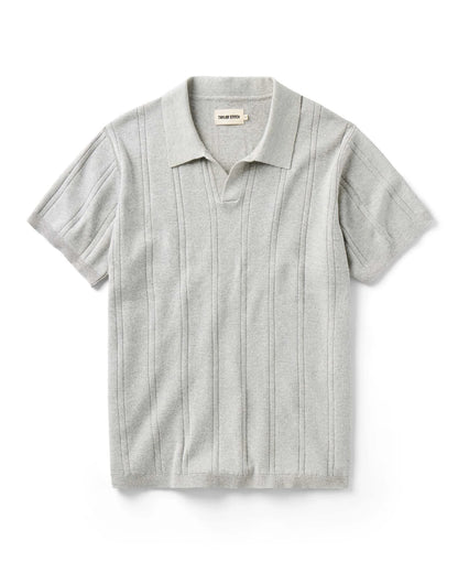 The Valencia Sweater Polo in Heather Grey Rib