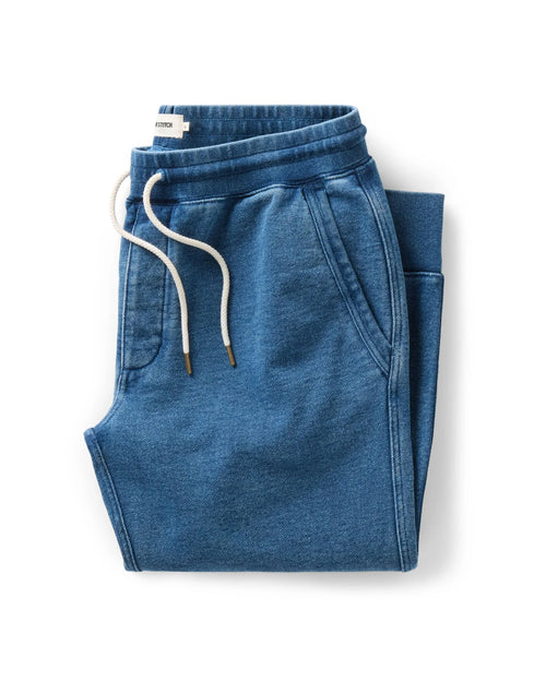 The Sunset Pant in Washed Indigo Terry