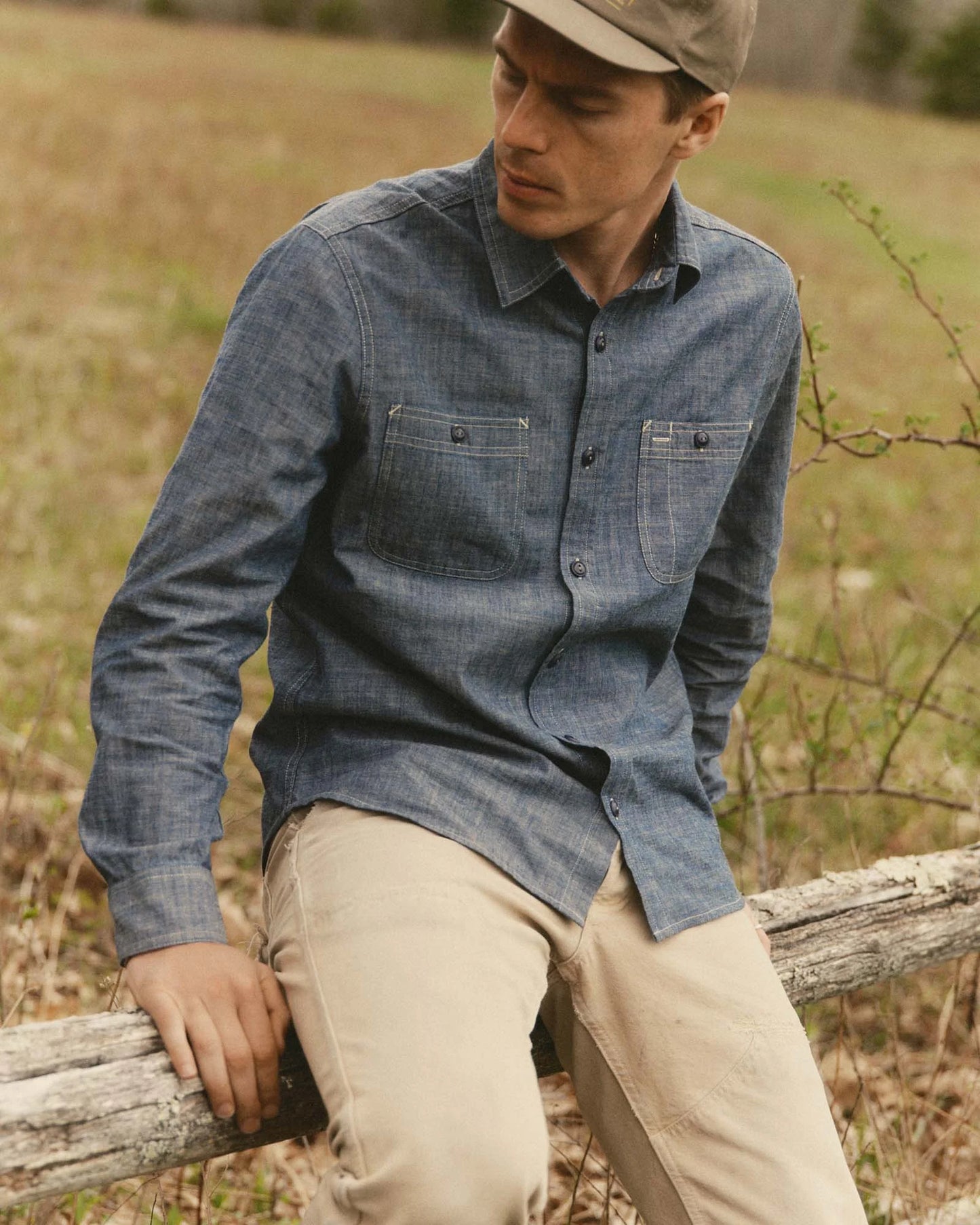The Foundry Shirt in Rinsed Indigo Chambray