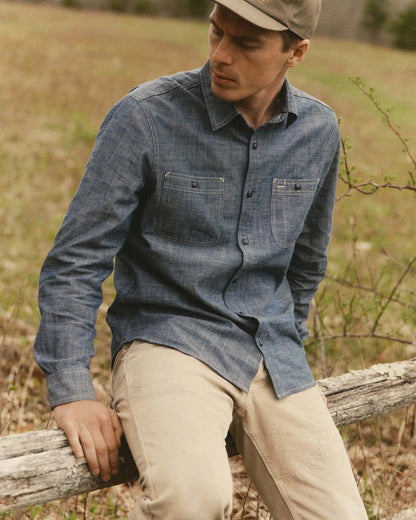 The Foundry Shirt in Rinsed Indigo Chambray