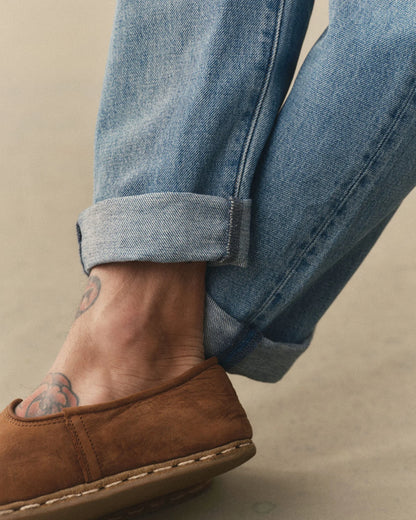 The Democratic Jean in Light Wash Hemp Denim