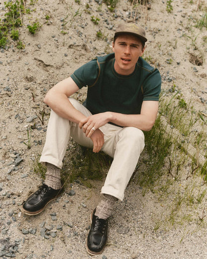 The Organic Cotton Short Sleeve Crew in Dark Forest Waffle