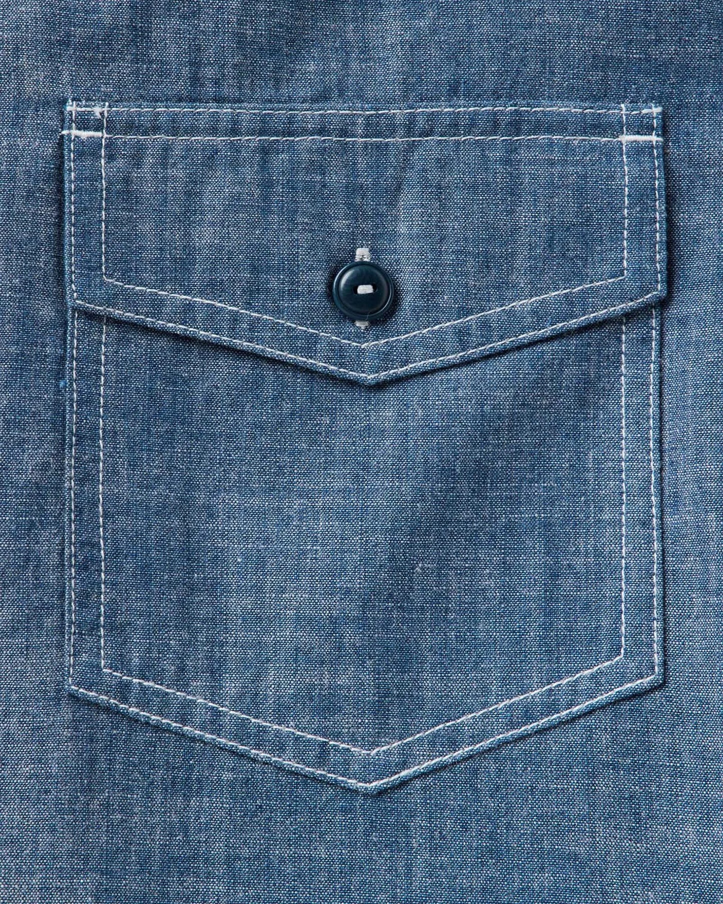 The Short Sleeve Crew Shirt in Washed Indigo Chambray