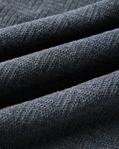 The Button Down Polo in Charcoal Herringbone