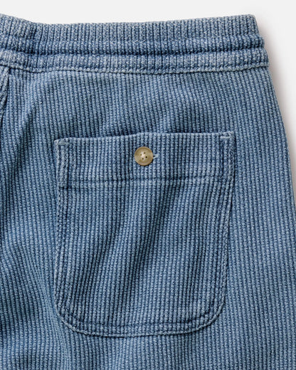 The Apres Pant in Washed Indigo Sashiko