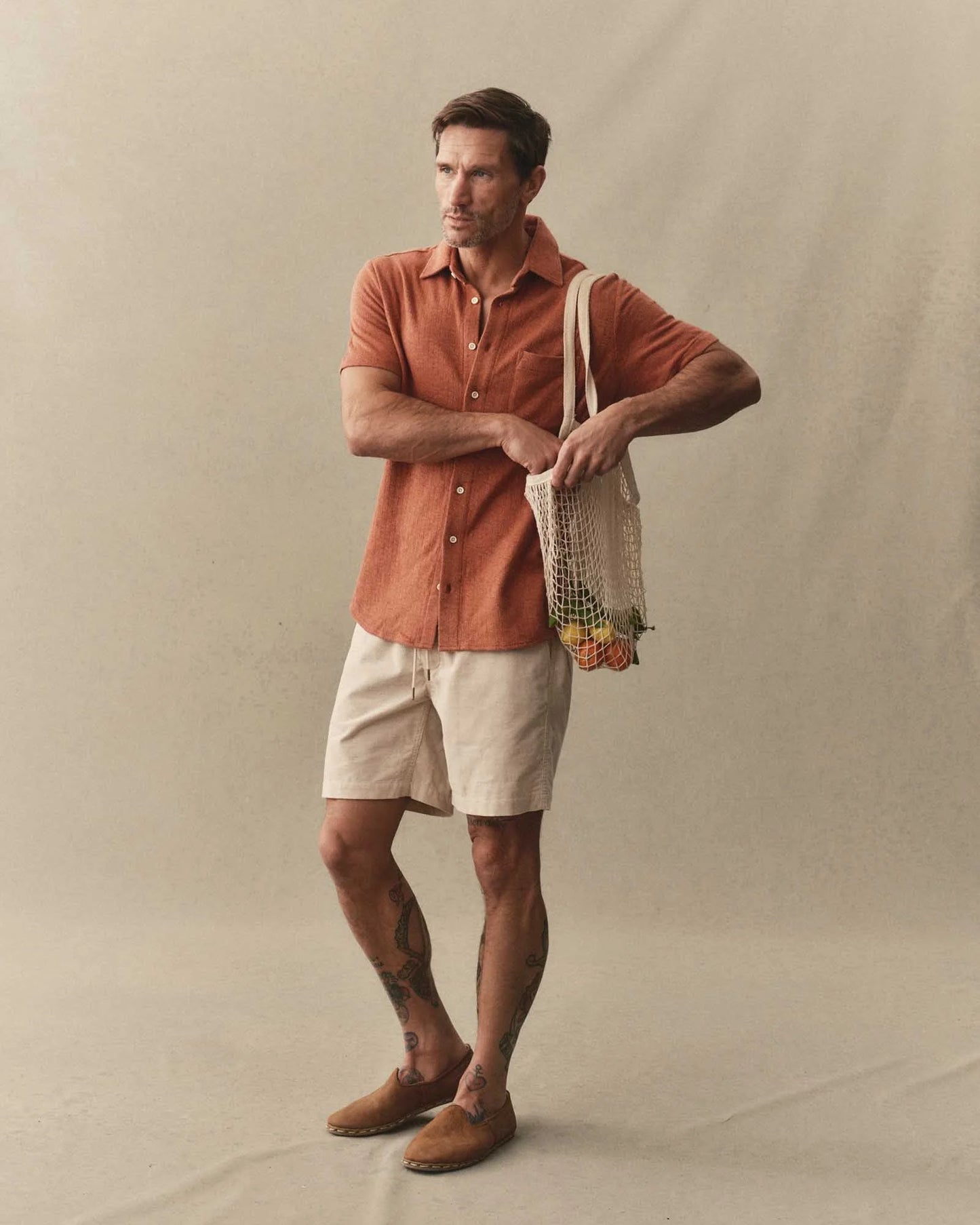 The Apres Short in Heather Oat Pincord