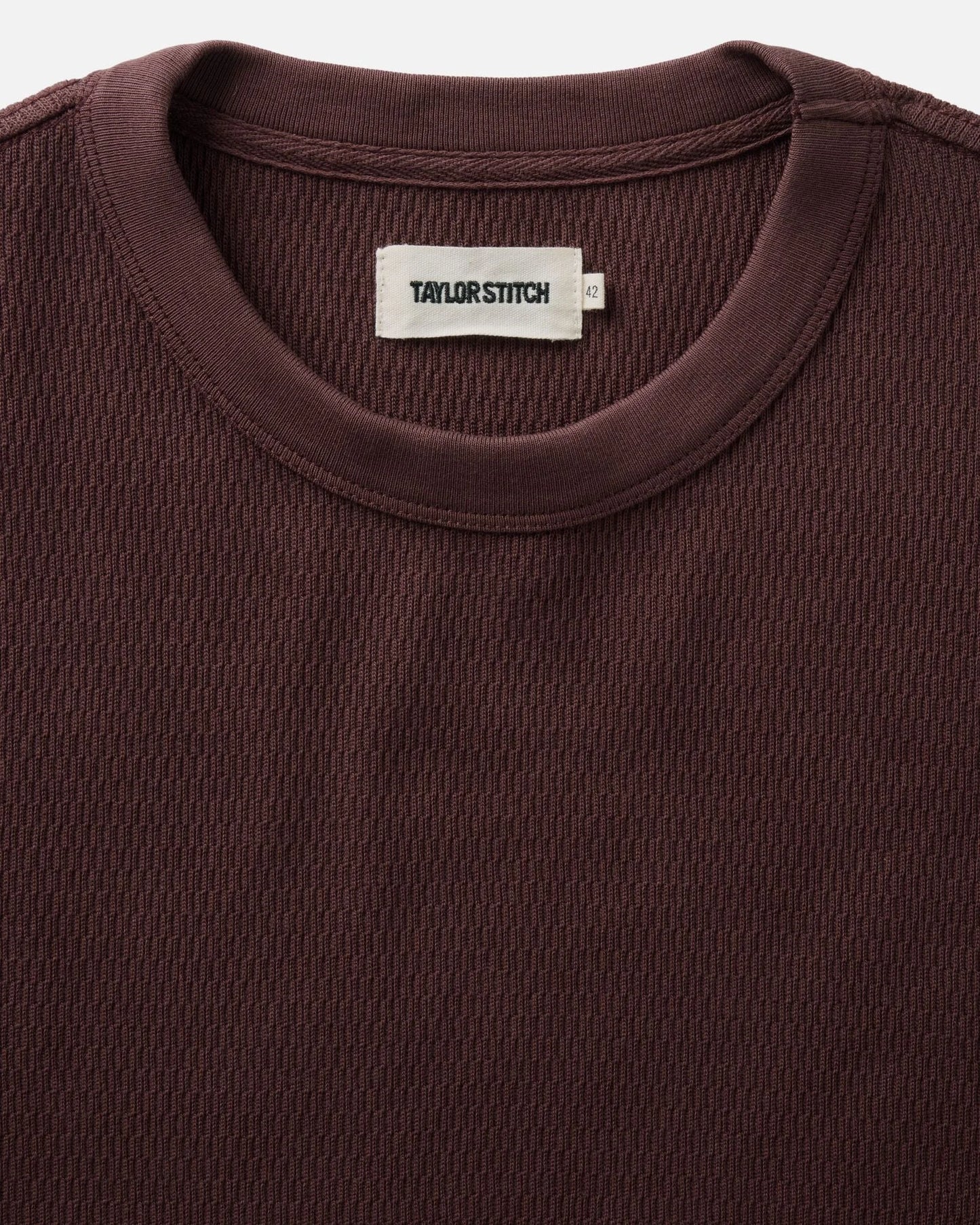 The Organic Cotton Short Sleeve Crew in Burgundy Waffle