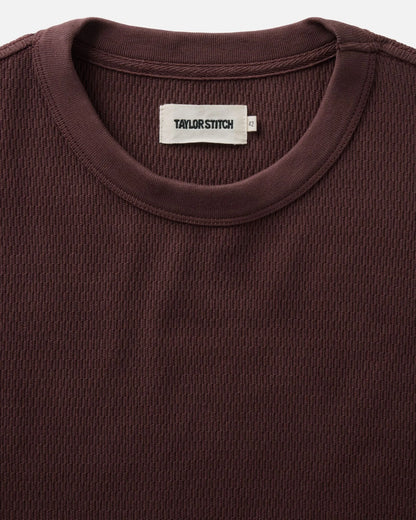 The Organic Cotton Short Sleeve Crew in Burgundy Waffle