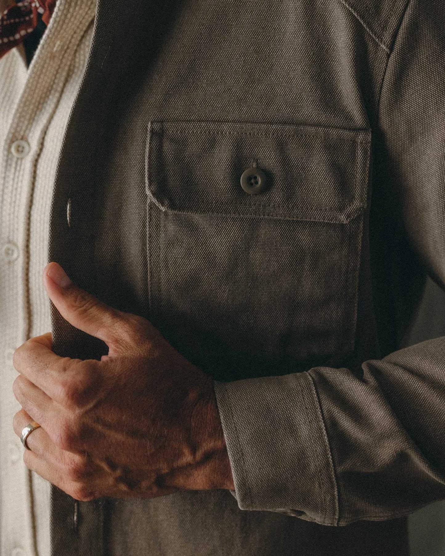 The Shop Shirt in Stone Chipped Canvas