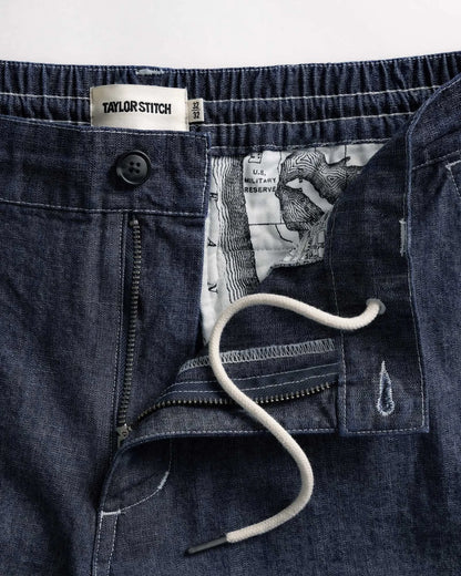 The Easy Pant in Washed Indigo Chambray