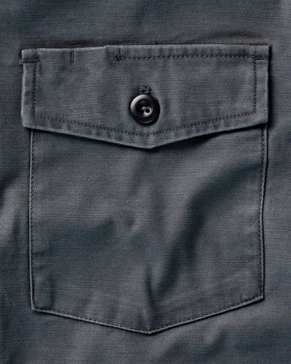 The Surplus Shirt in Faded Black Reverse Sateen