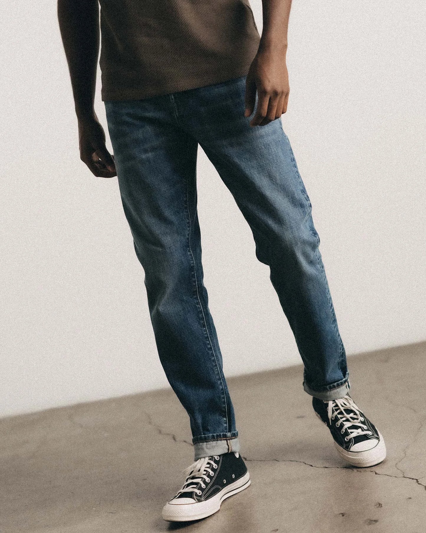 The Slim Jean in Mid Wash Organic Selvedge