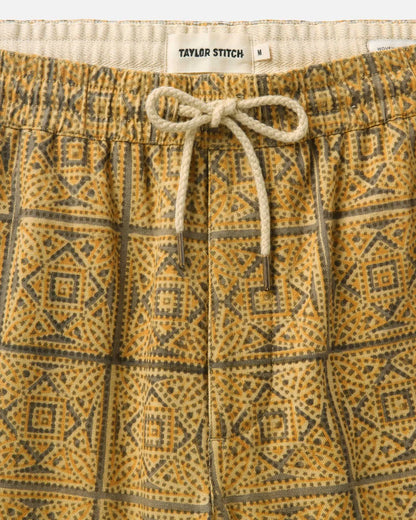 The Apres Short in Fennel Block Print