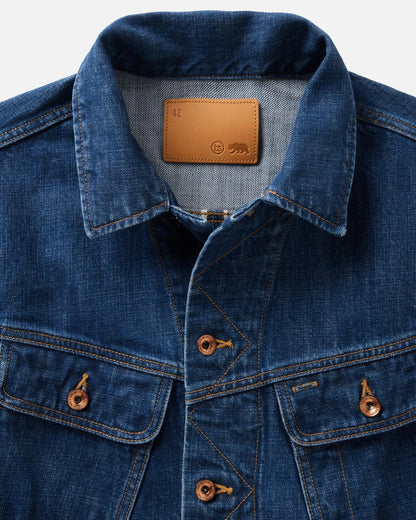 The Long Haul Jacket in Mid Wash Organic Selvedge