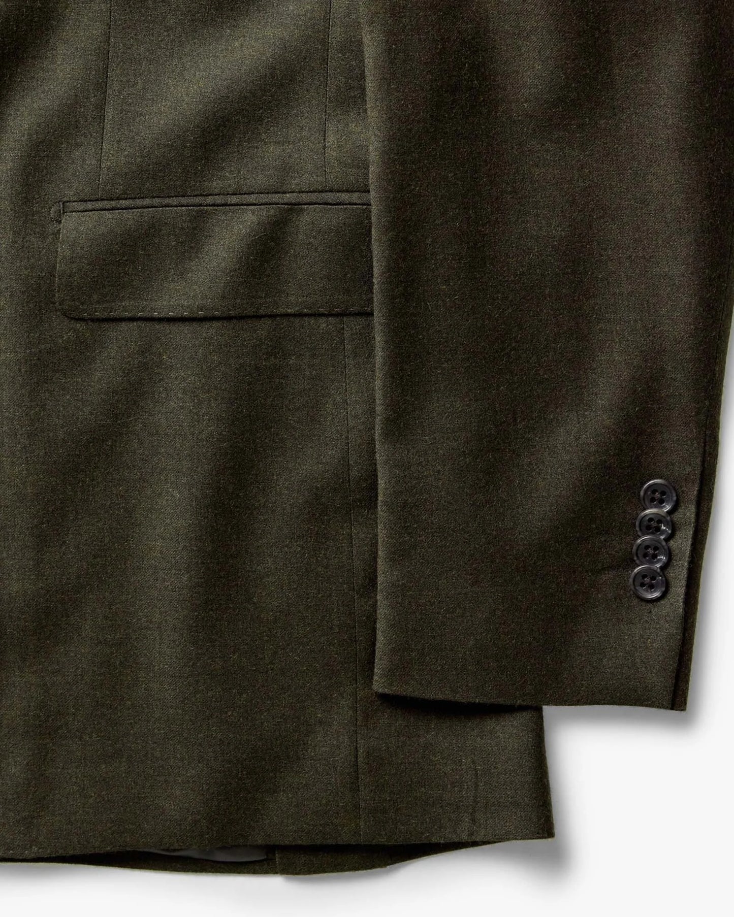 The Stevens Sportcoat in Black Olive Wool Flannel