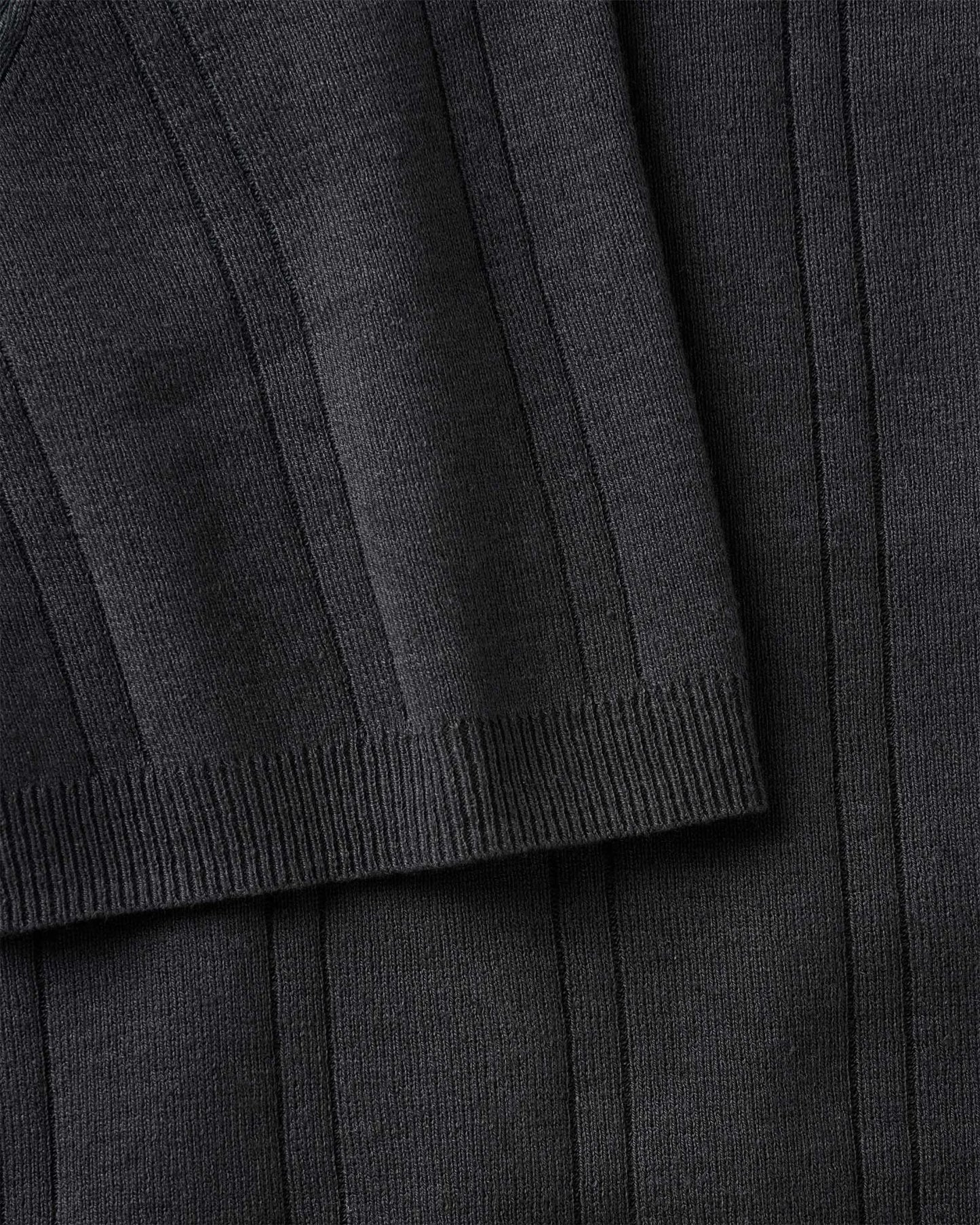 The Valencia Sweater Polo in Heather Coal Rib