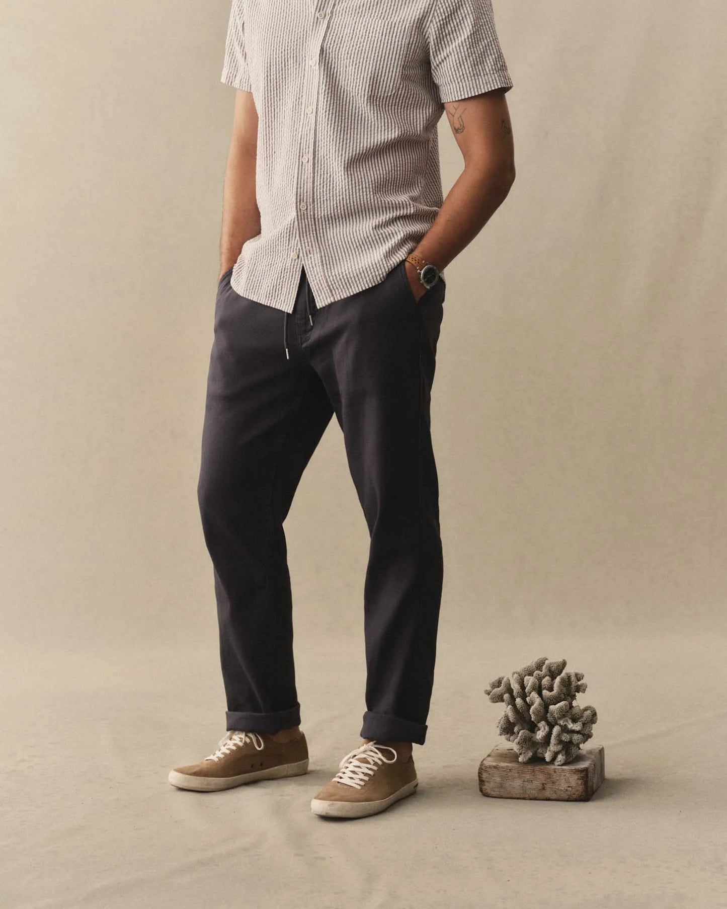 The Roamer Pant in Navy Broken Twill