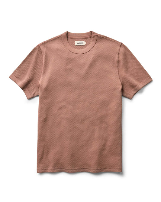 The Organic Cotton Short Sleeve Crew in Faded Brick Waffle